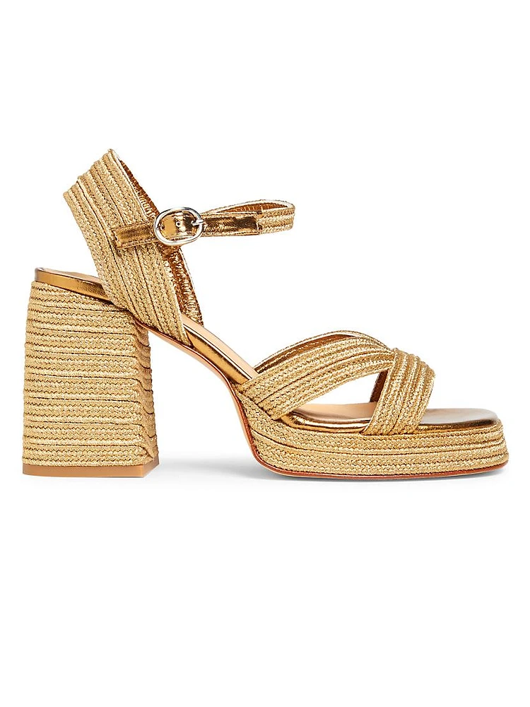 Valle 90MM Woven Block-Heel Sandals