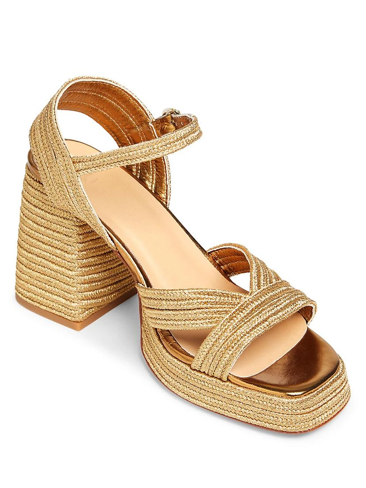 Valle 90MM Woven Block-Heel Sandals