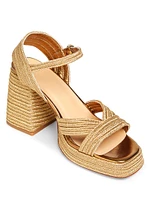 Valle 90MM Woven Block-Heel Sandals