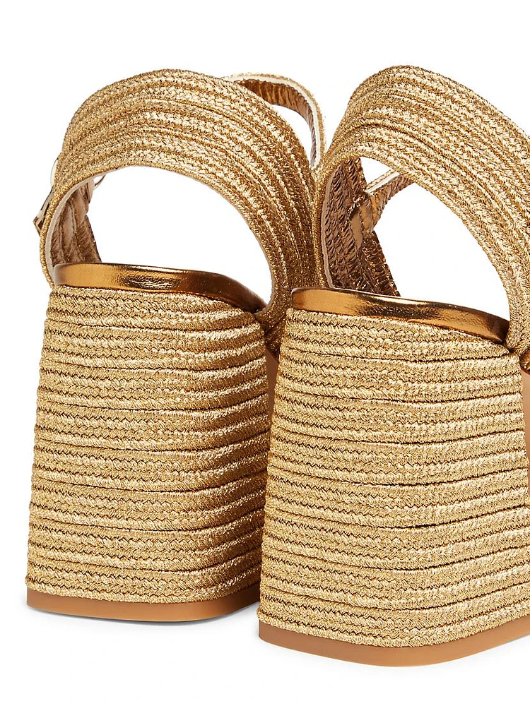 Valle 90MM Woven Block-Heel Sandals