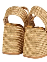 Valle 90MM Woven Block-Heel Sandals