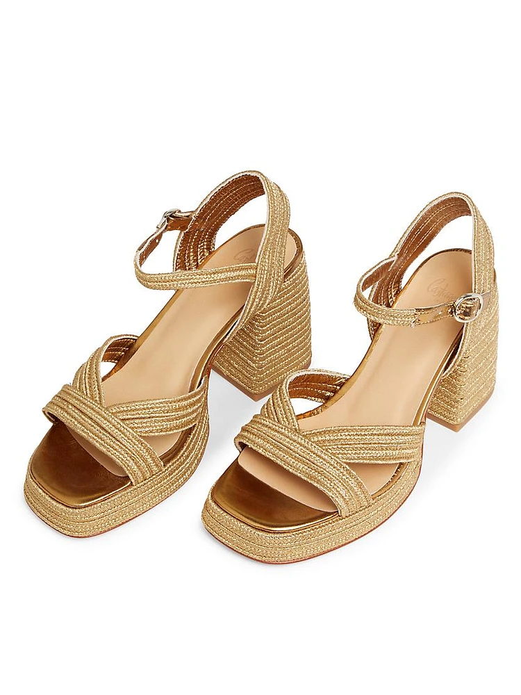 Valle 90MM Woven Block-Heel Sandals