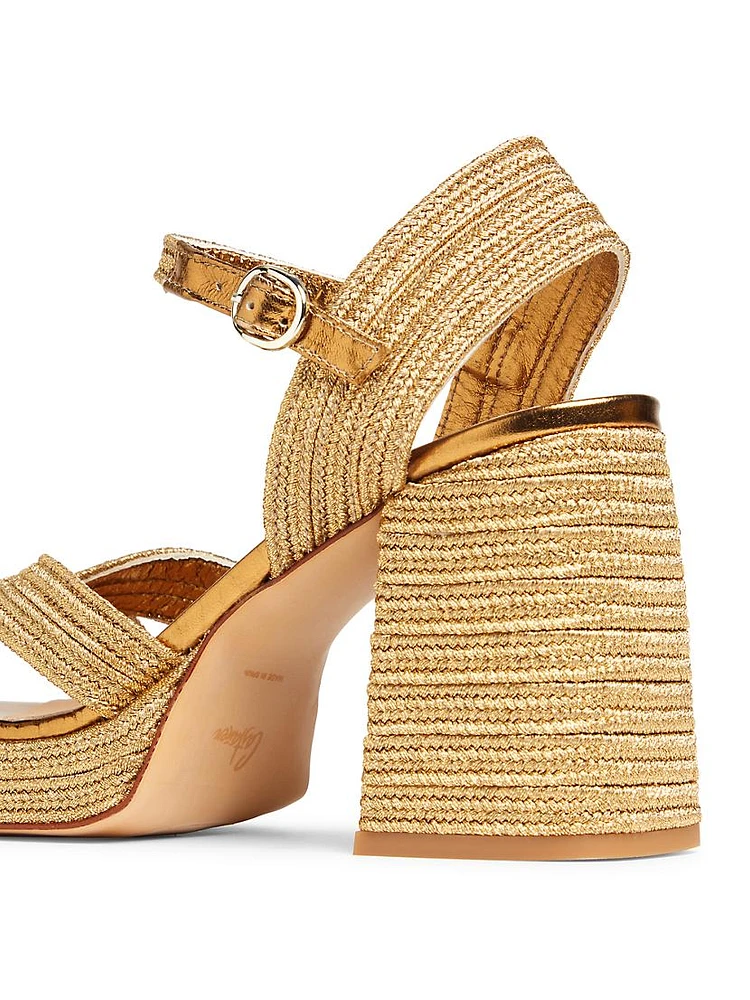 Valle 90MM Woven Block-Heel Sandals