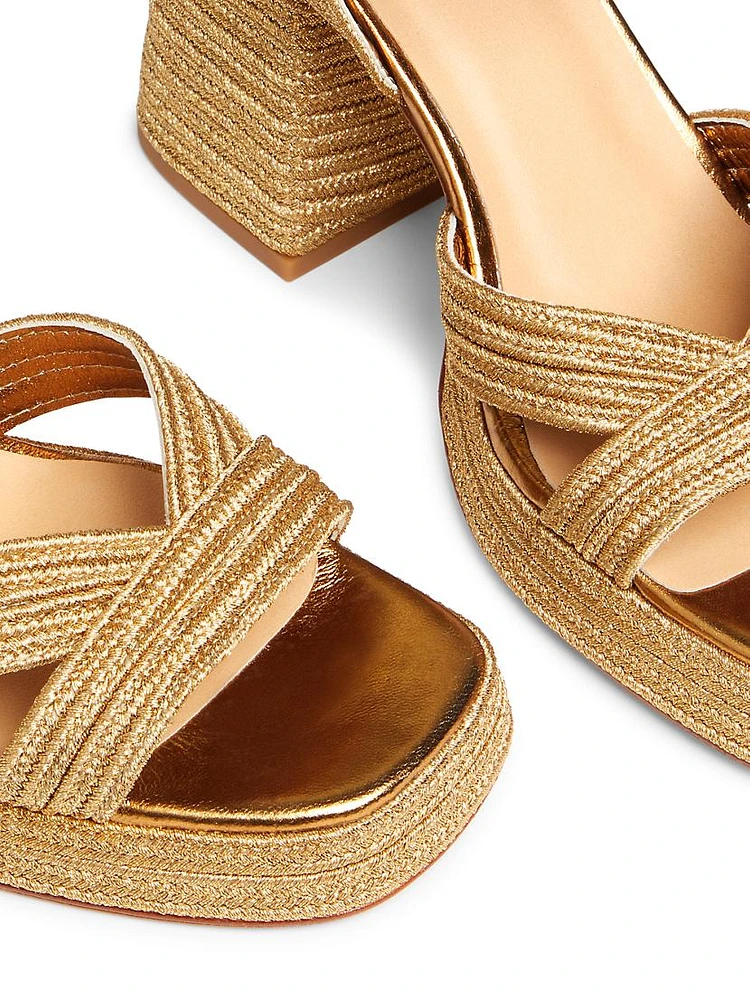 Valle 90MM Woven Block-Heel Sandals