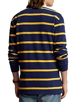 Striped Cotton Long-Sleeve Polo Shirt