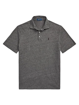 Cotton & Linen-Blend Polo Shirt