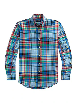 Classic Plaid Oxford Sport Shirt