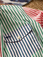 Striped Poplin Cotton Button-Down Shirt