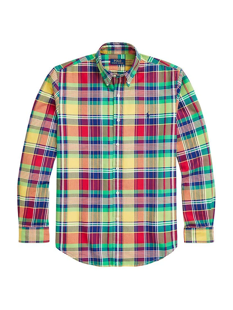 Plaid Cotton Relaxed-Fit Button-Down Shirt