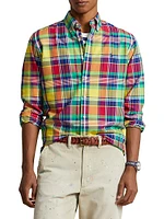 Plaid Cotton Relaxed-Fit Button-Down Shirt