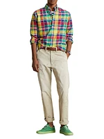 Plaid Cotton Relaxed-Fit Button-Down Shirt