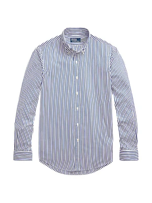 Striped Cotton Button-Down Shirt