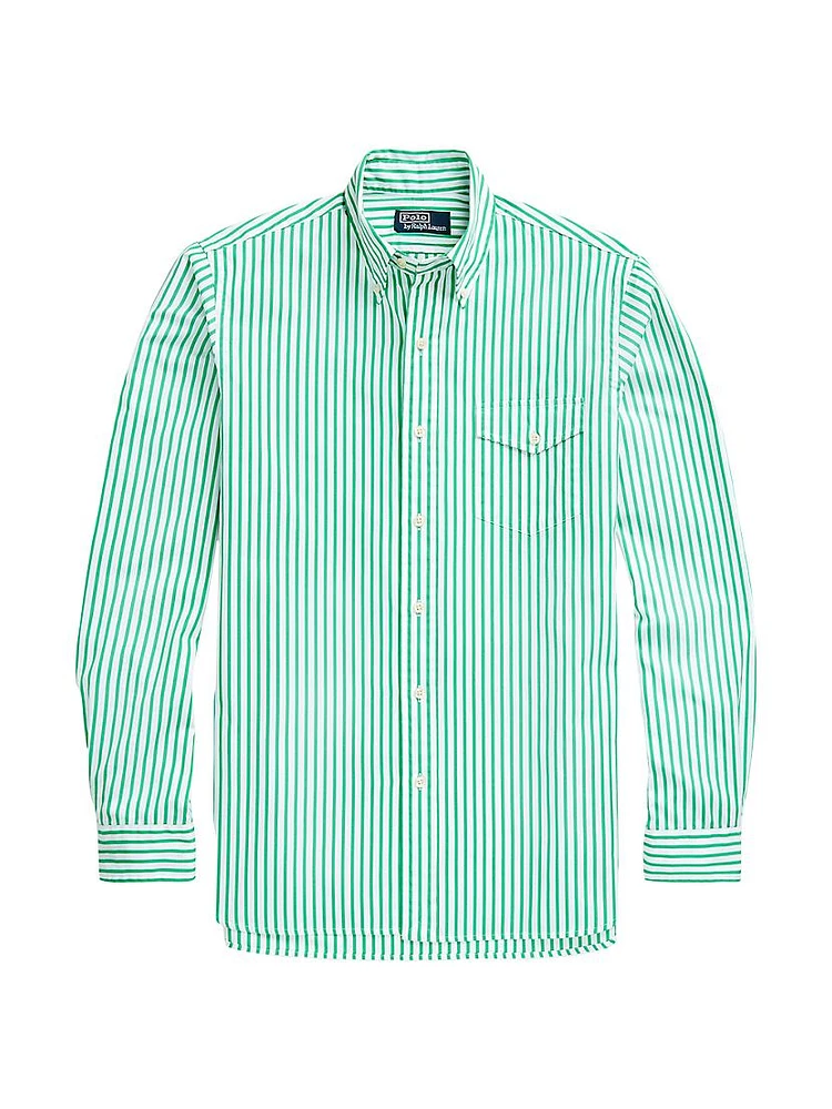 Striped Cotton Button-Down Shirt