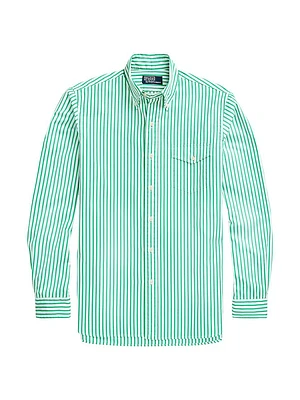 Striped Cotton Button-Down Shirt