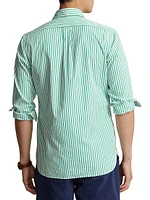 Striped Cotton Button-Down Shirt