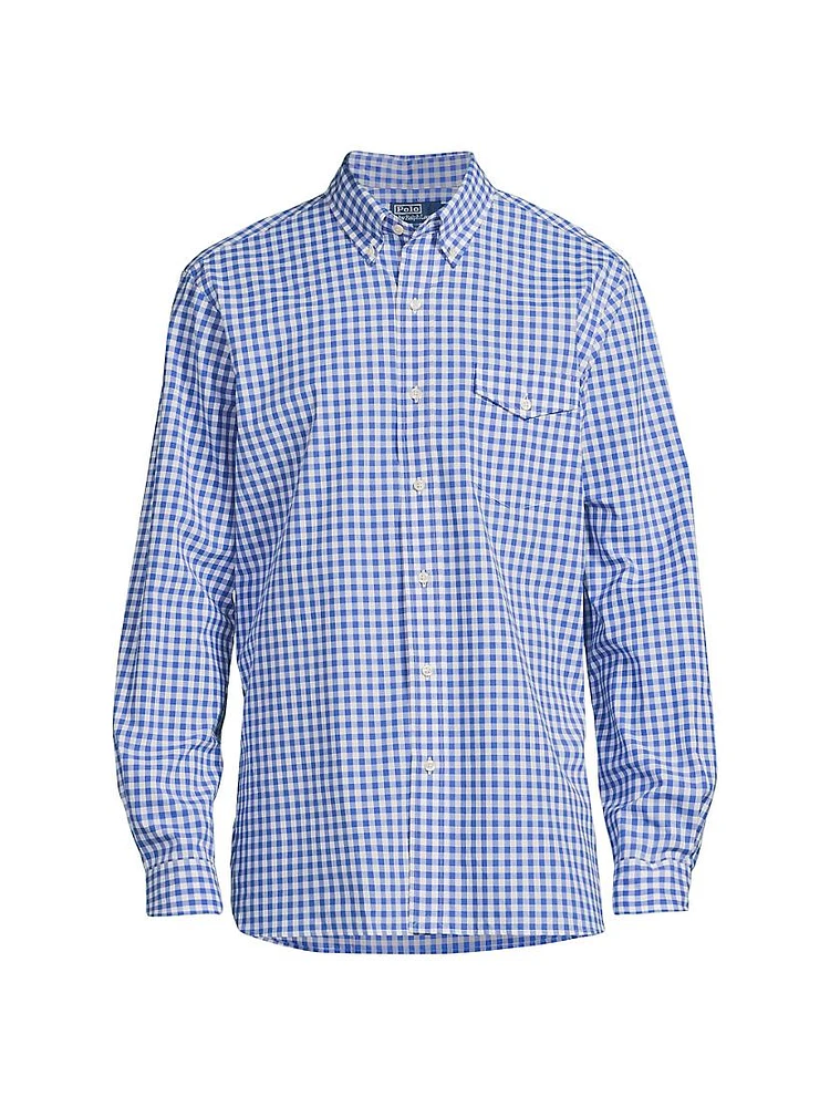 Checked Cotton Button-Down Shirt