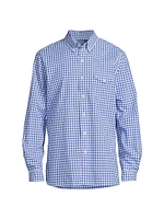 Checked Cotton Button-Down Shirt