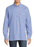 Checked Cotton Button-Down Shirt