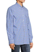 Checked Cotton Button-Down Shirt