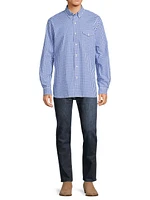 Checked Cotton Button-Down Shirt