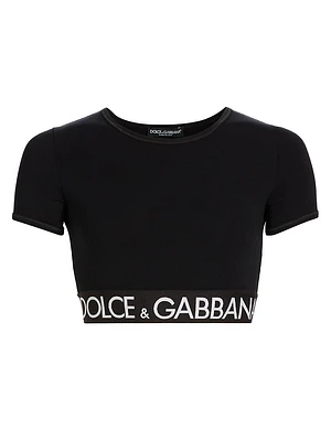 Logo Tape Crop T-Shirt