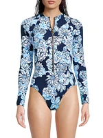 Randee Floral One-Piece Rashguard