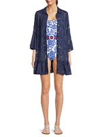 Linley Flounce Cover-Up Shirtdress