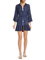 Linley Flounce Cover-Up Shirtdress