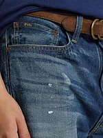 Rigid Five-Pocket Denim Shorts