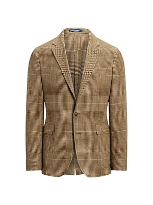 Glen Check Silk, Linen, & Wool-Blend Two-Button Sport Coat