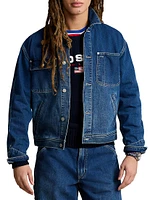 3X1 Rigid Denim Dungaree Trucker Jacket