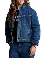 3X1 Rigid Denim Dungaree Trucker Jacket