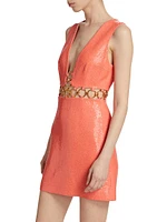 Sequin Cut-Out O-Ring Minidress