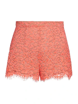 Floral Cotton-Blend Lace Hot Shorts