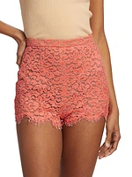 Floral Cotton-Blend Lace Hot Shorts