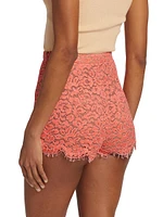 Floral Cotton-Blend Lace Hot Shorts