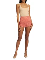 Floral Cotton-Blend Lace Hot Shorts