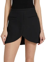 Ellipse Heritage Crepe Tulip Hem Miniskirt