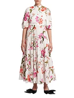 Tiered Floral Cotton Maxi Dress