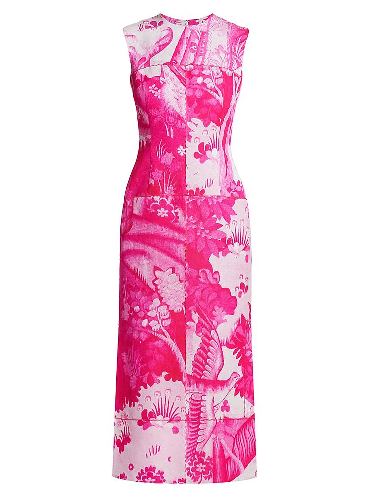 Sleeveless Printed Midi-Dress