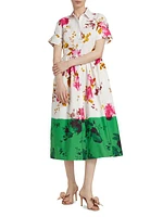 Floral Cotton Fit-And-Flare Shirtdress