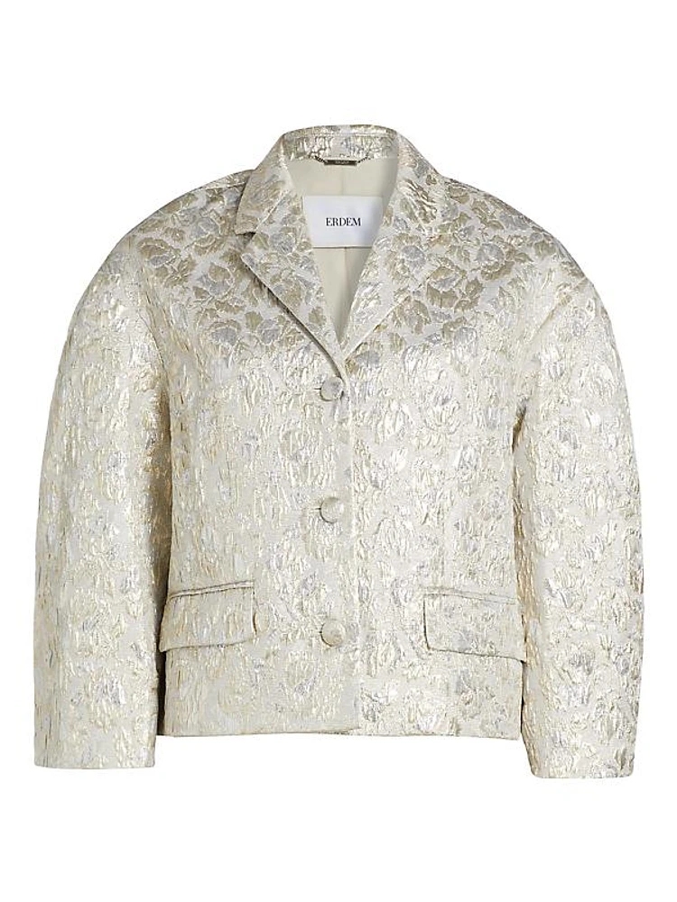 Floral Metallic Jacquard Jacket