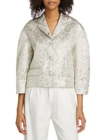 Floral Metallic Jacquard Jacket