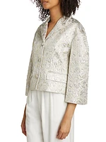 Floral Metallic Jacquard Jacket