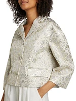 Floral Metallic Jacquard Jacket