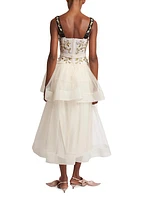 Tiered Bead-Embellished Gown