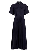 Liam Pleated Midi-Dress