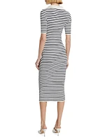 Darcy Striped Knit Midi-Dress