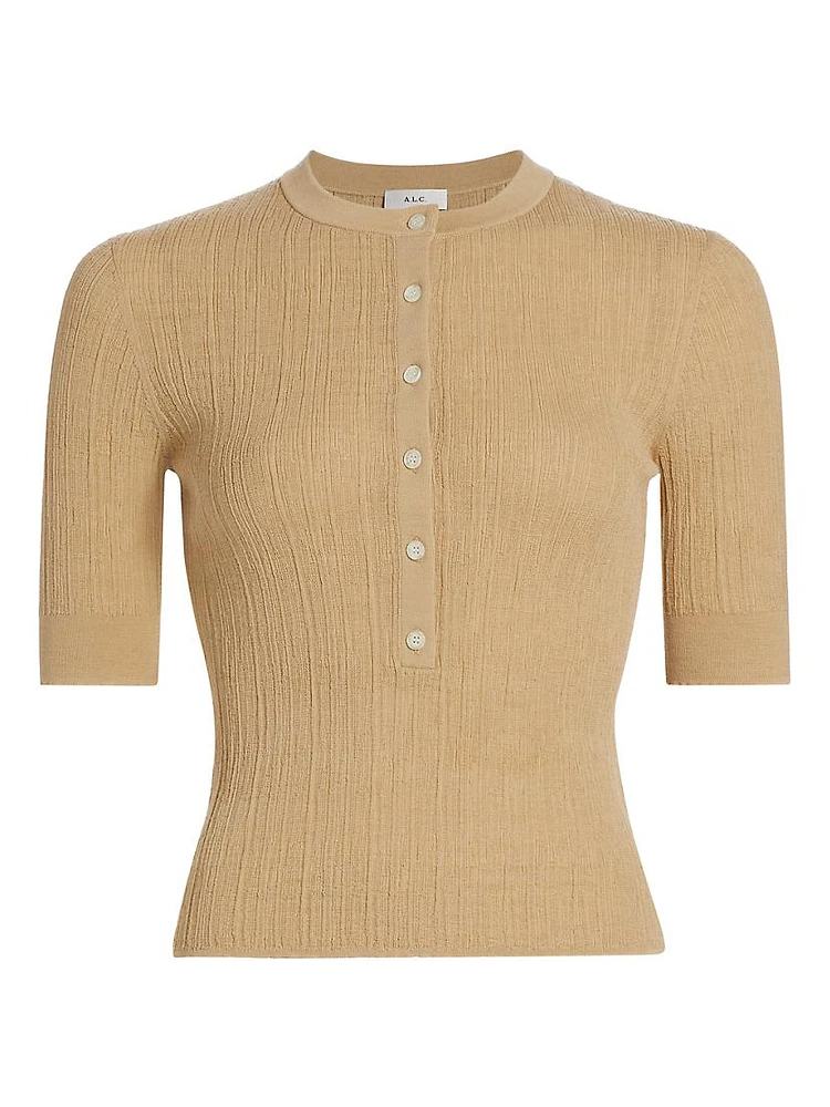 Fisher Cotton-Blend Knit Top