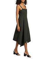 Scarlett Asymmetric Cotton-Blend Midi-Dress